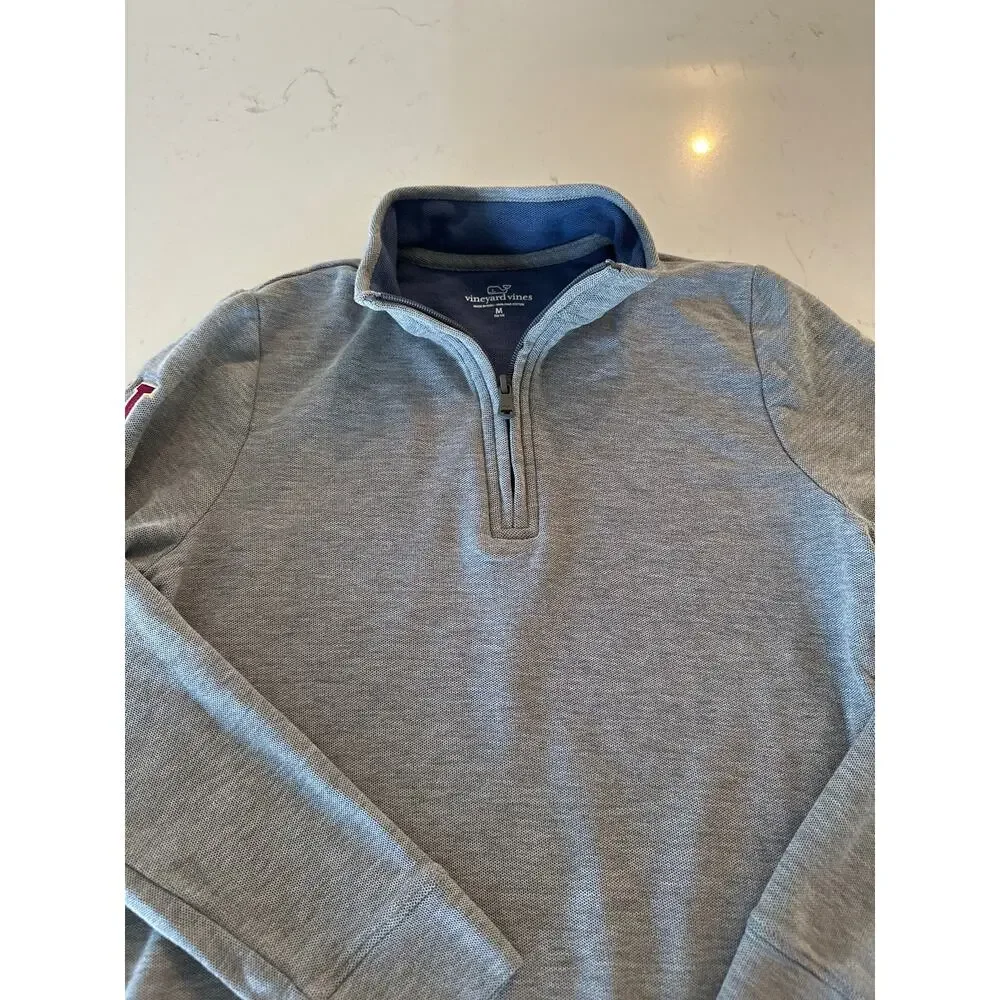 Vineyard Vines Gray Quarter Zip Pullover Sweatshirt Size Medium (10/12)